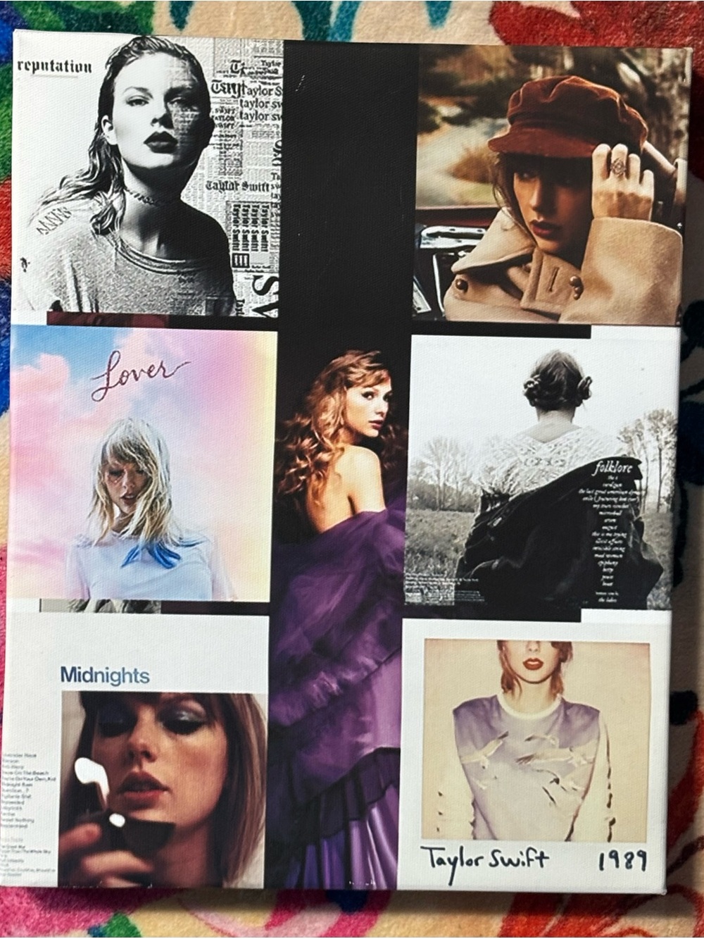 Taylor Swift Album Collage Canvas Wall Art - Multi Color